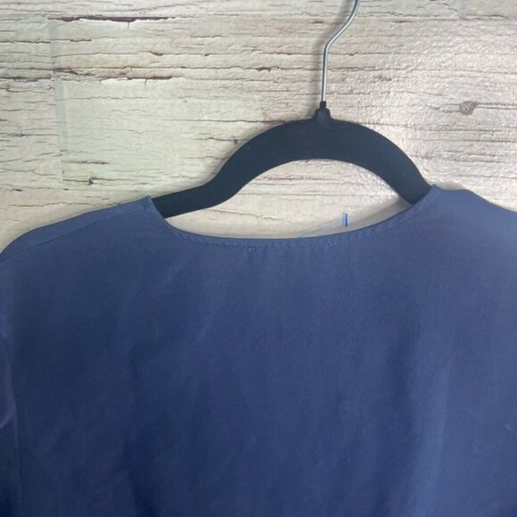 Halston Blouse  top blue size small - Picture 6 of 8
